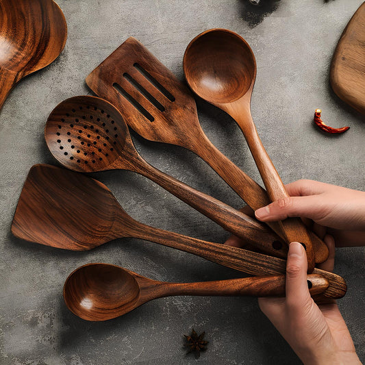 Natuurlijk Houten Keukengereedschap Set - Velinix