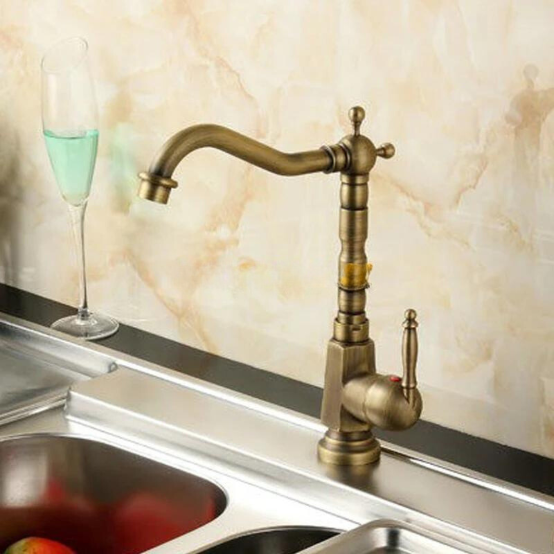Draaibare Keukenkraan Gouden Kleur Vintage Stijl 360° - Velinix