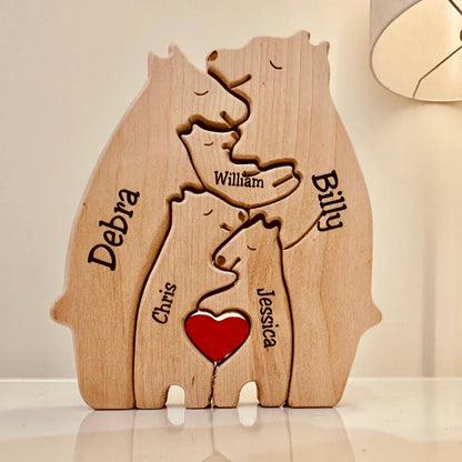 Houten Beerfamilie Decoratie Persoonlijk en Uniek - Velinix