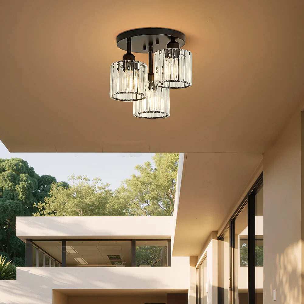 Plafondlamp Semi-Flush met Kristallen Modern Design voor Slaapkamer en Woonkamer