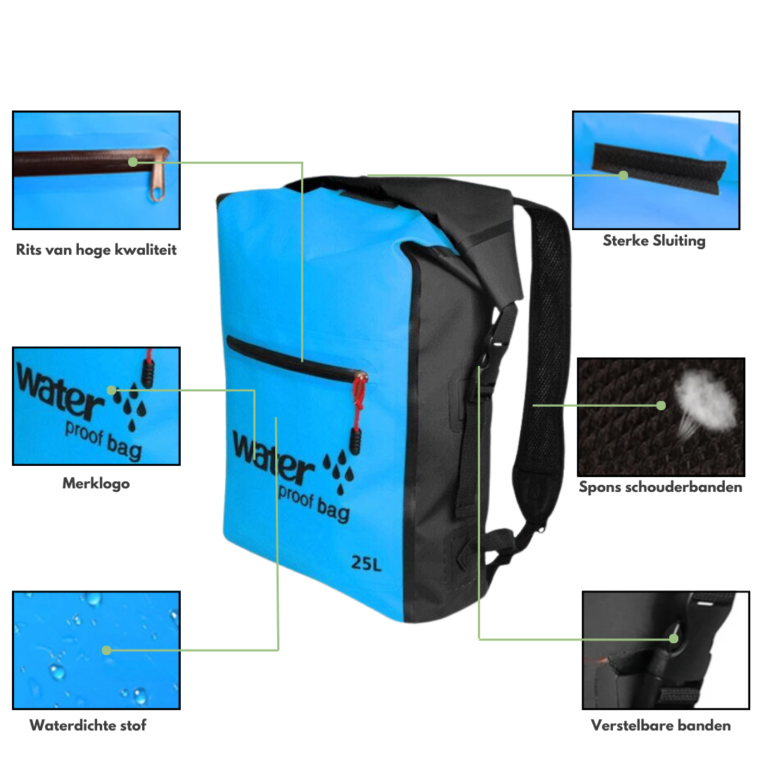 Waterdichte Rugzak 25L voor Watersport en Outdoor