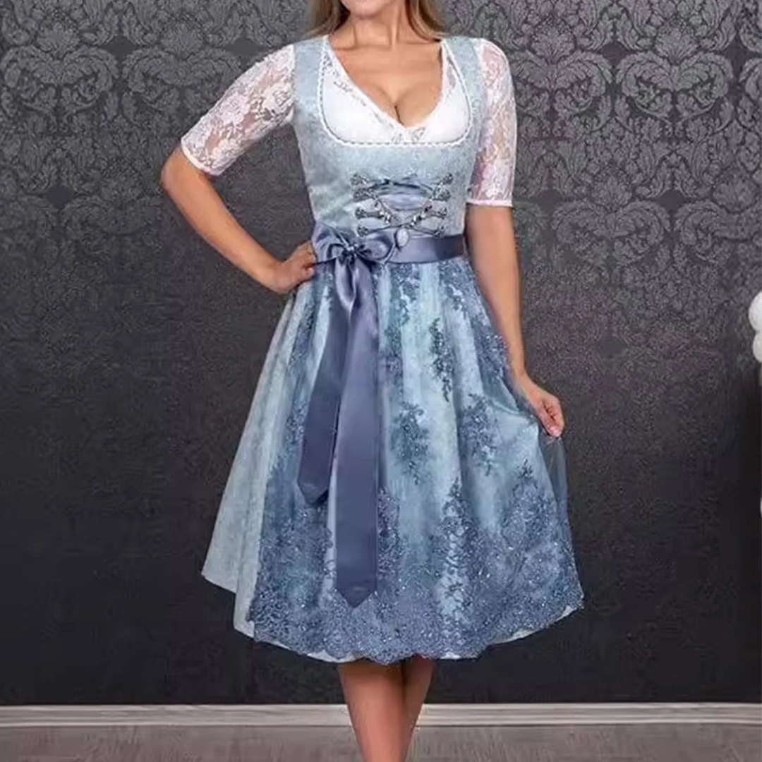 Dames Dirndl Katoen Oktoberfest Outfit Traditioneel - Velinix