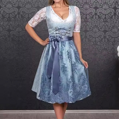 Dames Dirndl Katoen Oktoberfest Outfit Traditioneel - Velinix
