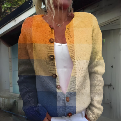 Dames Vest Warm Gebreid Bloemenprint Wintercollectie