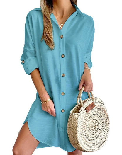 Daphne™ – Dames Jurk met Reverskraag en Comfortabel Polyester Design