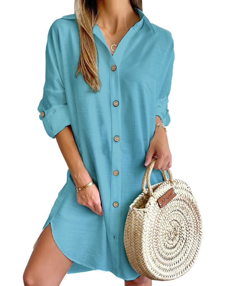 Daphne™ – Dames Jurk met Reverskraag en Comfortabel Polyester Design