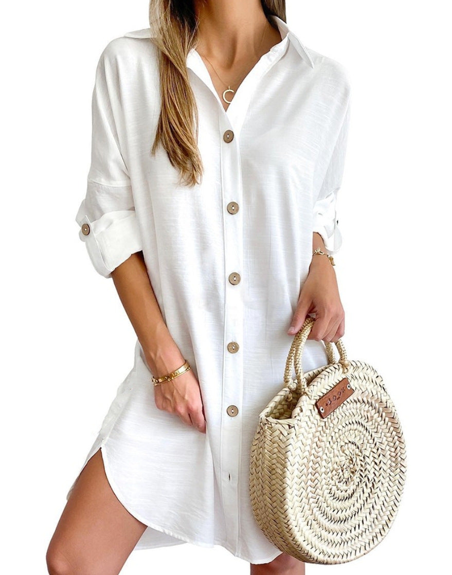 Daphne™ – Dames Jurk met Reverskraag en Comfortabel Polyester Design