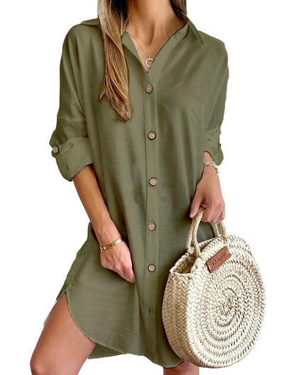 Daphne™ – Dames Jurk met Reverskraag en Comfortabel Polyester Design