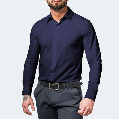 Stretchoverhemd voor Mannen - Ademend en Kreukvrij Comfort - Velinix
