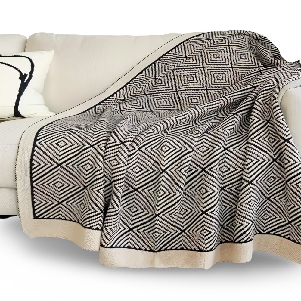 Zachte Fleece Deken Licht met Moderne Print