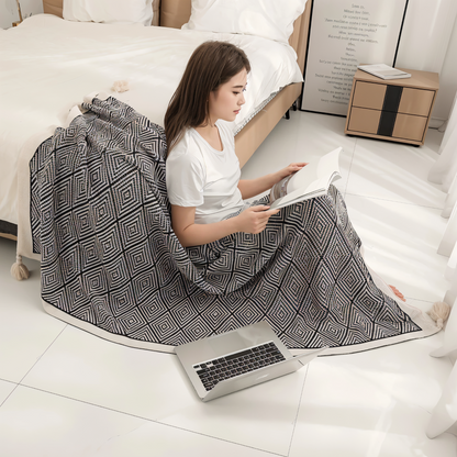 Zachte Fleece Deken Licht met Moderne Print