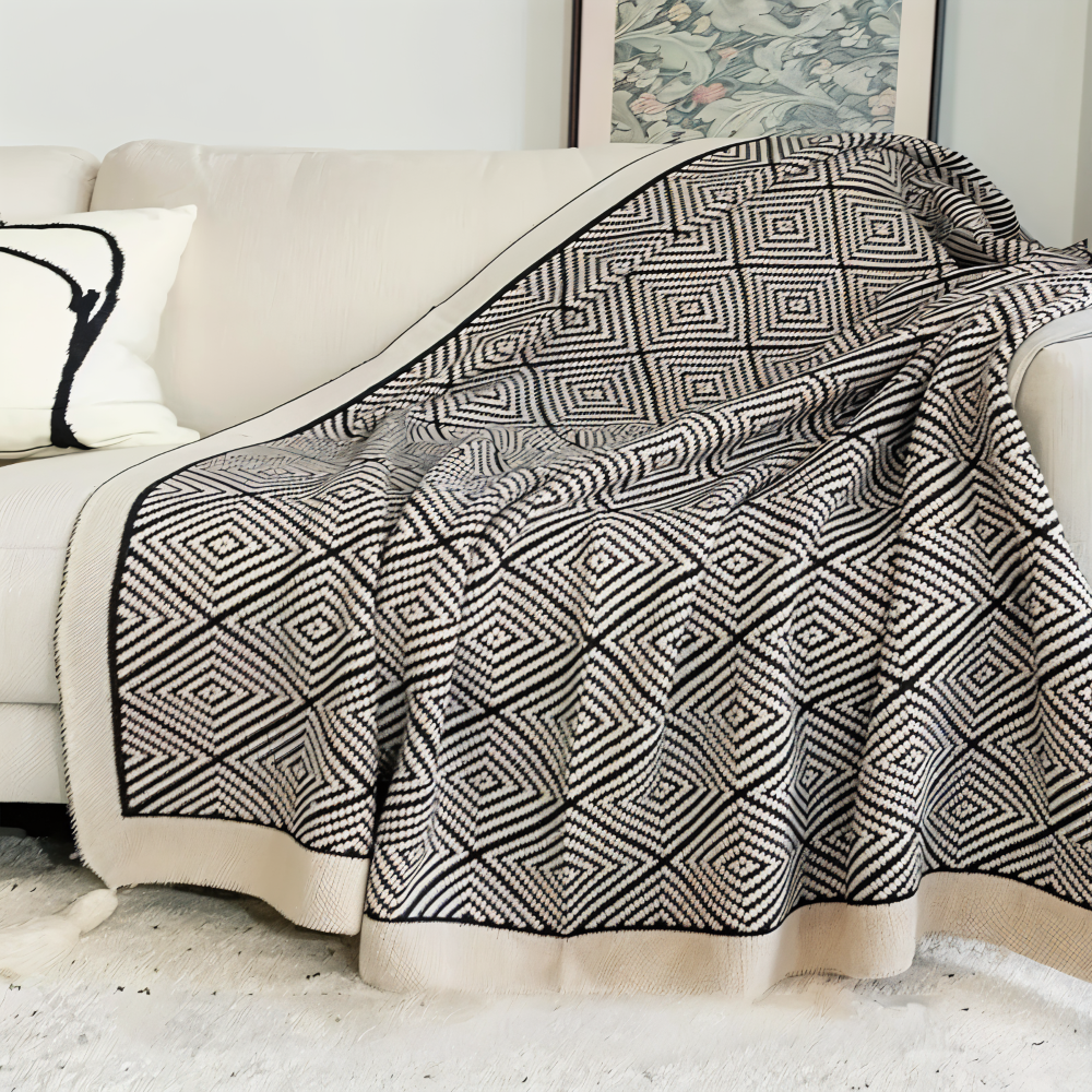 Zachte Fleece Deken Licht met Moderne Print