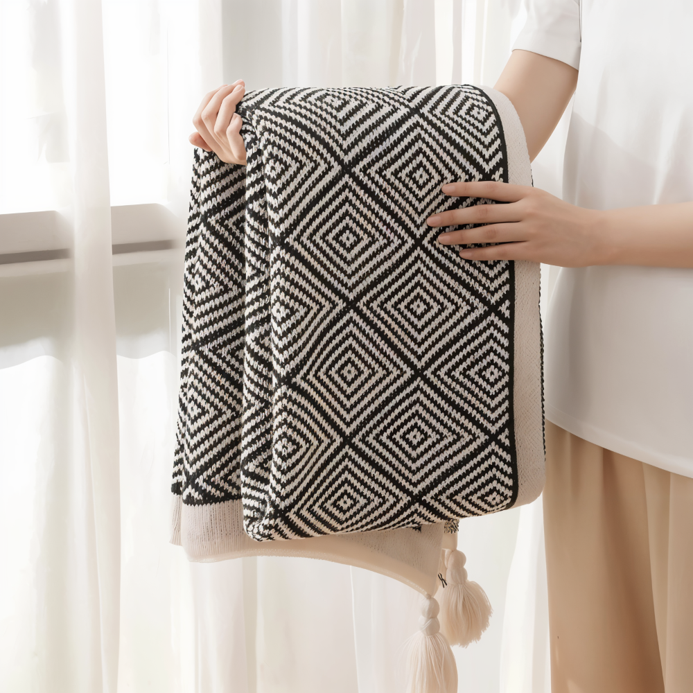Zachte Fleece Deken Licht met Moderne Print