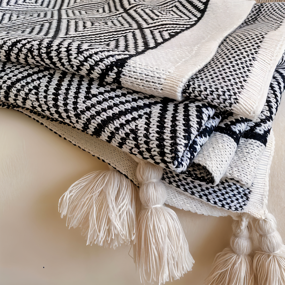 Zachte Fleece Deken Licht met Moderne Print