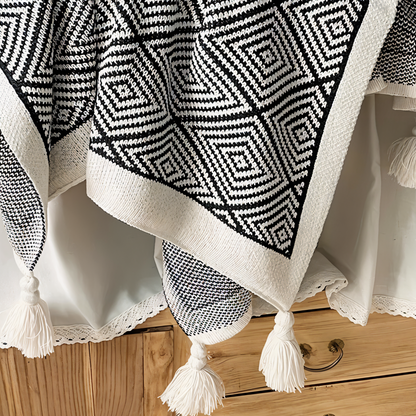 Zachte Fleece Deken Licht met Moderne Print