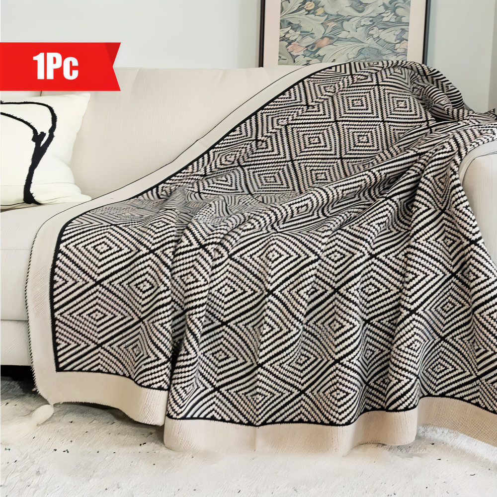 Zachte Fleece Deken Licht met Moderne Print