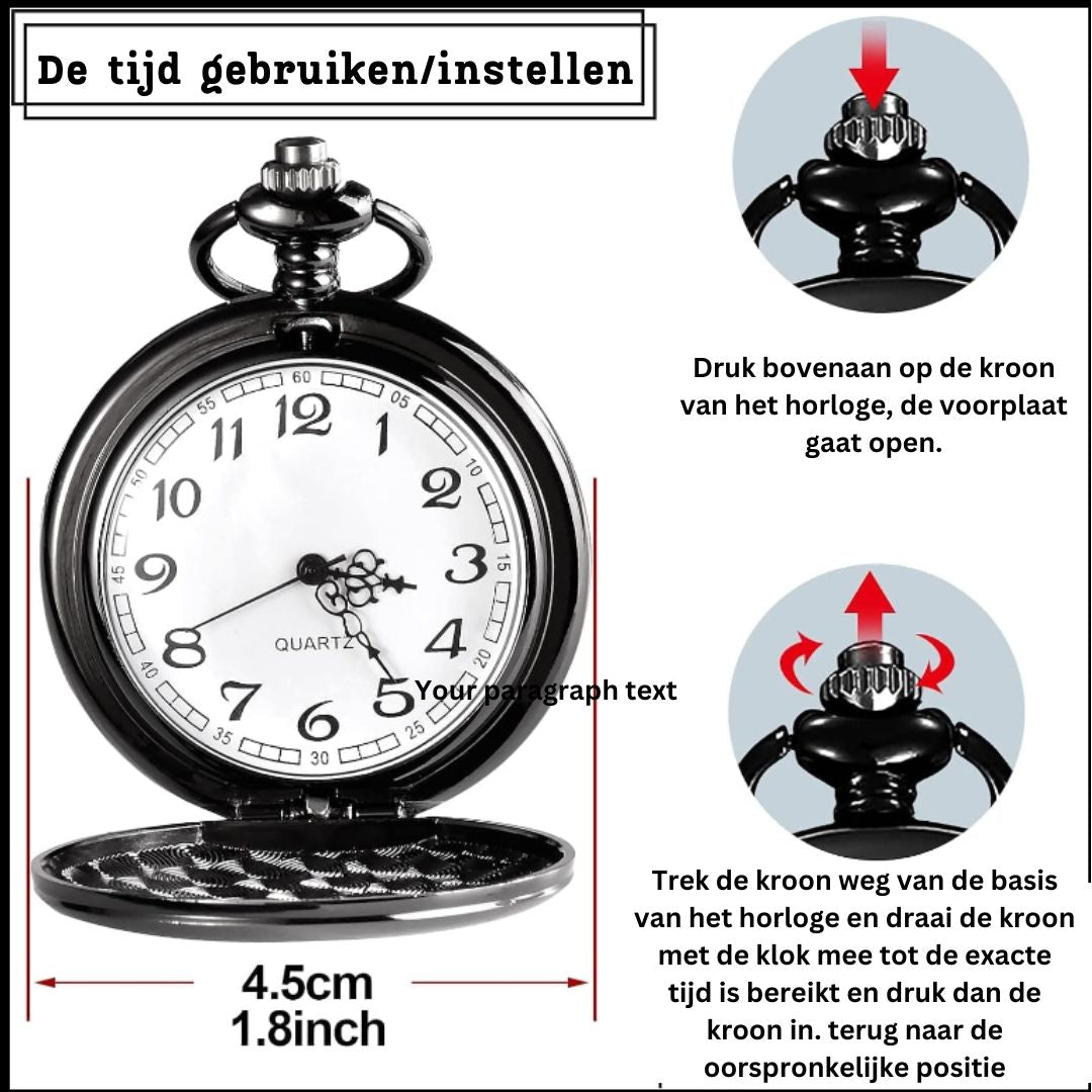 Zakhorloge Vaderdag Cadeau Klassiek Leer