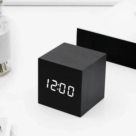 Digitale Wekker LED Houten Klok met Temperatuurweergave - Velinix