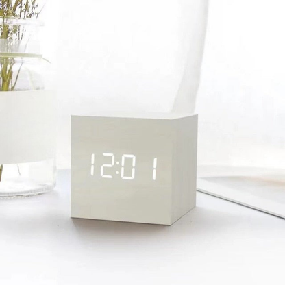 Digitale Wekker LED Houten Klok met Temperatuurweergave