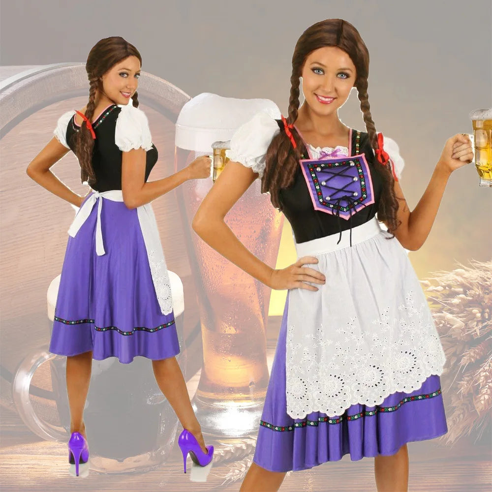 Dirndl Jurk met Schort voor Oktoberfest en Feesten - Velinix
