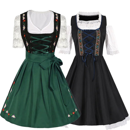 Dirndl Jurk met Schort Kant Dames Oktoberfest Stijl - Velinix