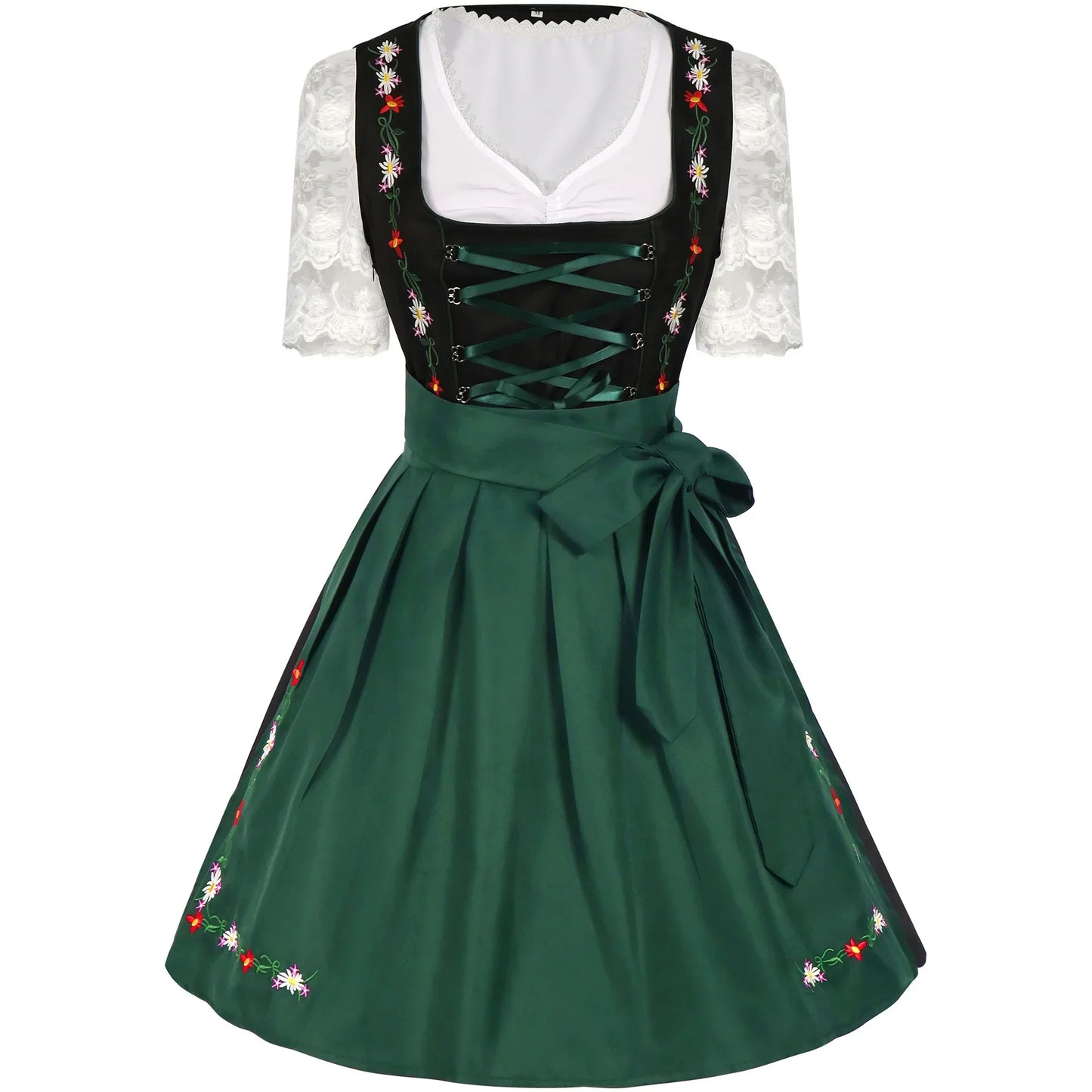 Dirndl Jurk met Schort Kant Dames Oktoberfest Stijl