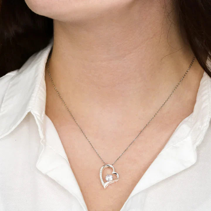 Rozenbox met 14k Witgoud Hartketting en Liefdesbrief