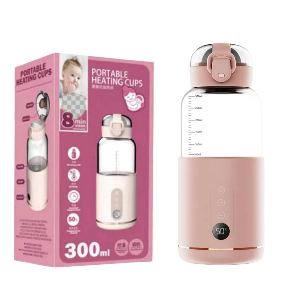 Draadloze Babyflessenwarmer met Temperatuurregeling en USB-Oplaadfunctie voor Baby's 0