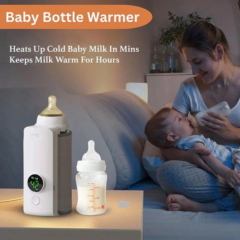 Draagbare flessenwarmer voor baby's – reisvriendelijke flesverwarmer voor het opwarmen van melk 2