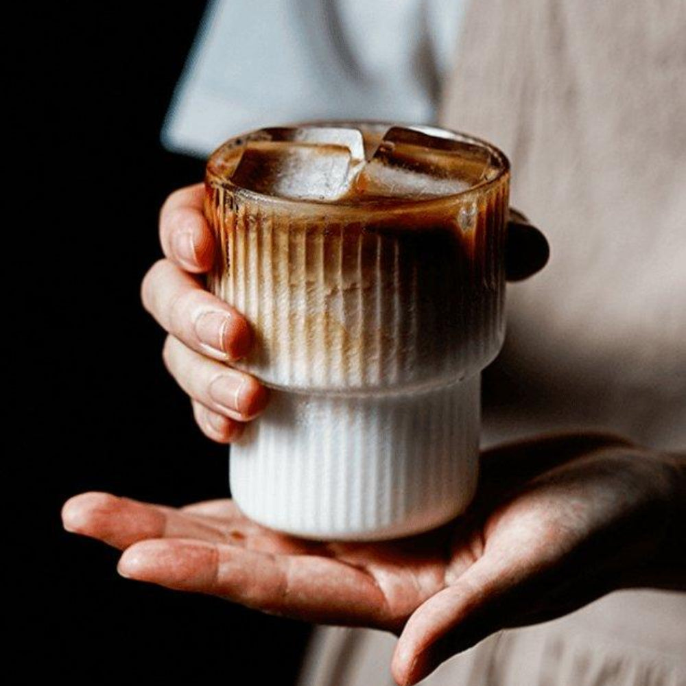 Glazen Drinkglazen Set van 6 Stuks Modern en Geribbeld - Velinix