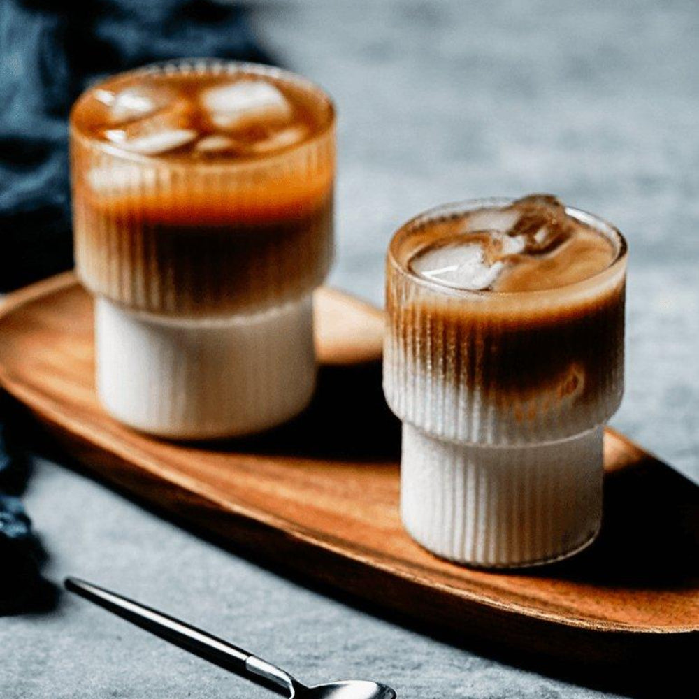 Glazen Drinkglazen Set van 6 Stuks Modern en Geribbeld