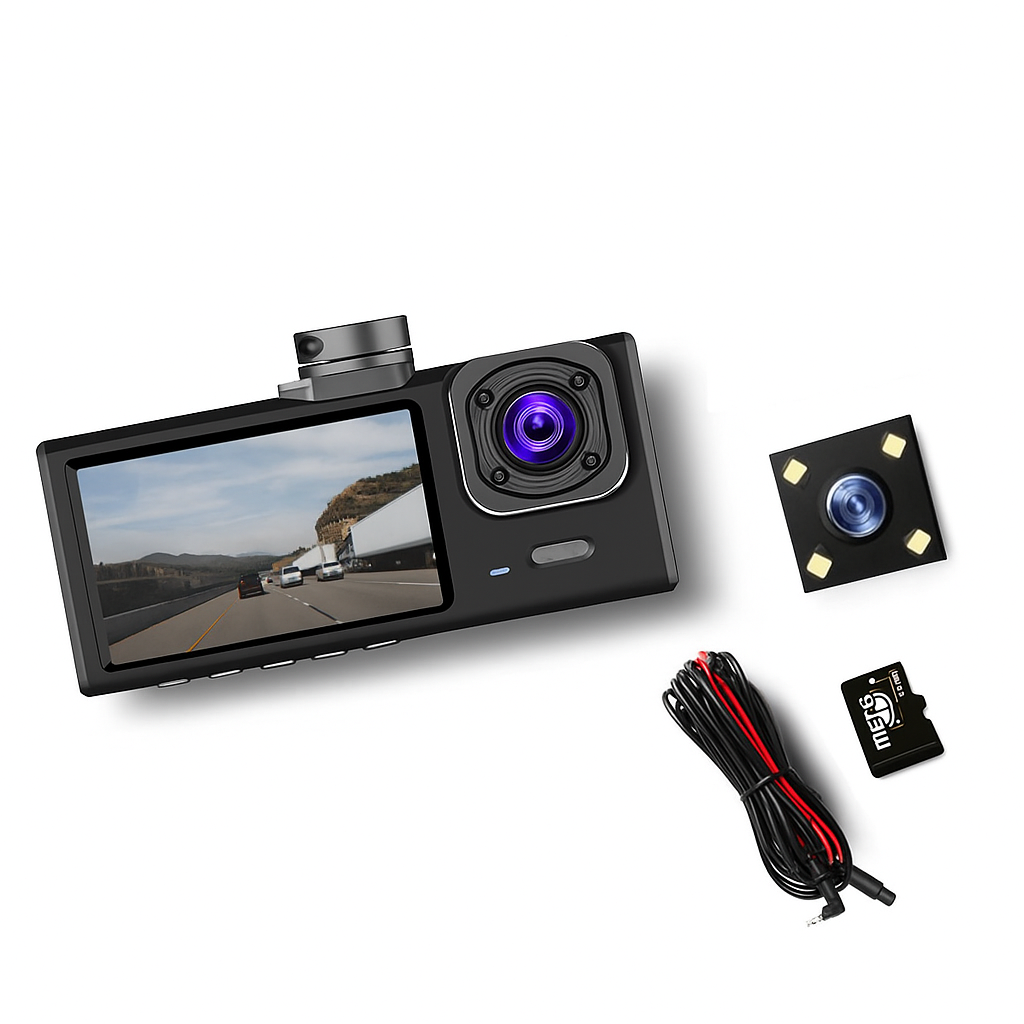 DriveEye - Autocamera met drievoudige lens en nachtzicht 0