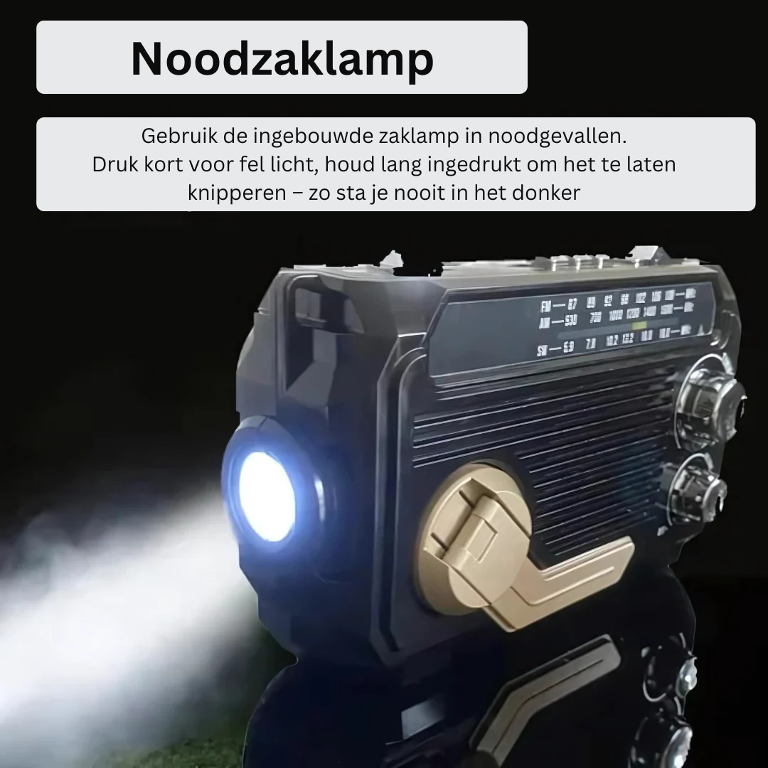 Noodradio met Powerbank - Draagbare Radio met Oplaadbaar Batterij