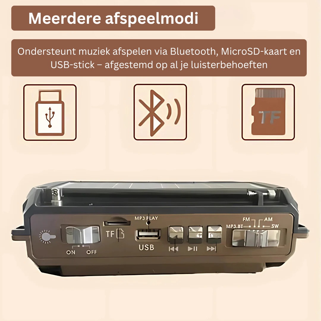 Noodradio met Powerbank - Draagbare Radio met Oplaadbaar Batterij