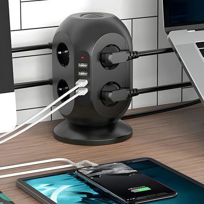 Dynabright™ Stekkertoren | 8 Stopcontacten & 4 USB-Poorten
