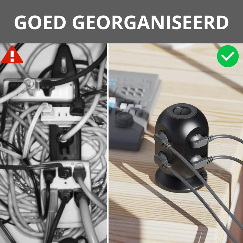 Dynabright™ Stekkertoren | 8 Stopcontacten & 4 USB-Poorten