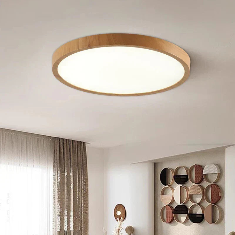 LED Plafondlamp Dimbaar met Verstelbare Armatuur in Warme Houtlook
