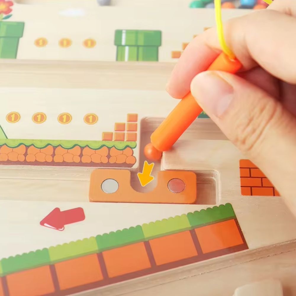 Houten Magnetisch Labyrint Speelgoed voor Kinderen met Cijfers en Kleuren