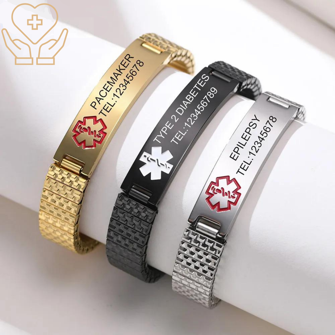 MediBand Armband met Spraakfunctie voor Noodgevallen Persoonlijk Maakbaar - Velinix