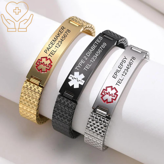 MediBand Armband met Spraakfunctie voor Noodgevallen Persoonlijk Maakbaar - Velinix