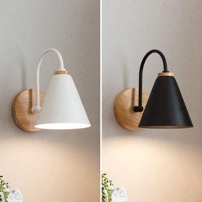 Elegante Wandlamp Hout en Metaal Zwart of Wit