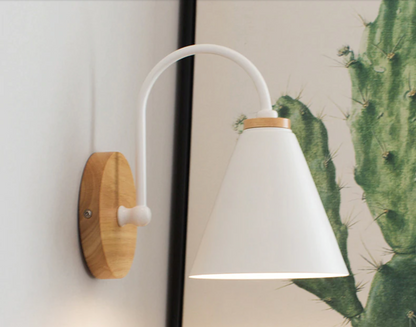 Elegante Wandlamp Hout en Metaal Zwart of Wit