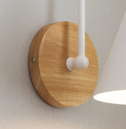 Elegante Wandlamp Hout en Metaal Zwart of Wit