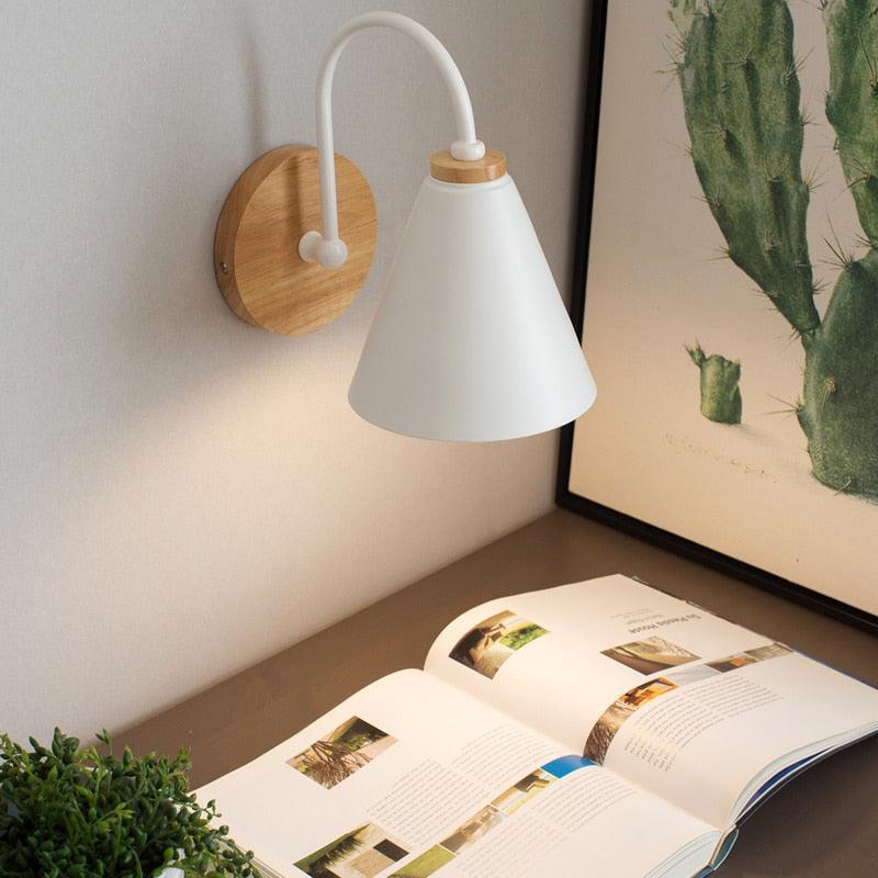 Elegante Wandlamp Hout en Metaal Zwart of Wit