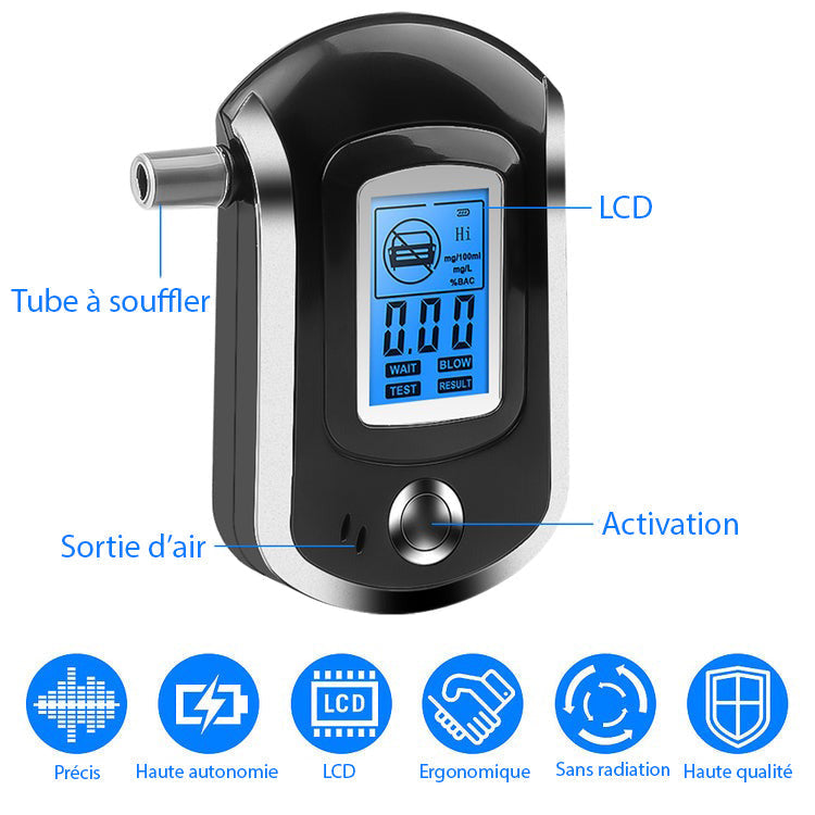 Elektronische ademtest - Ademtestapparaat met LCD-display 3