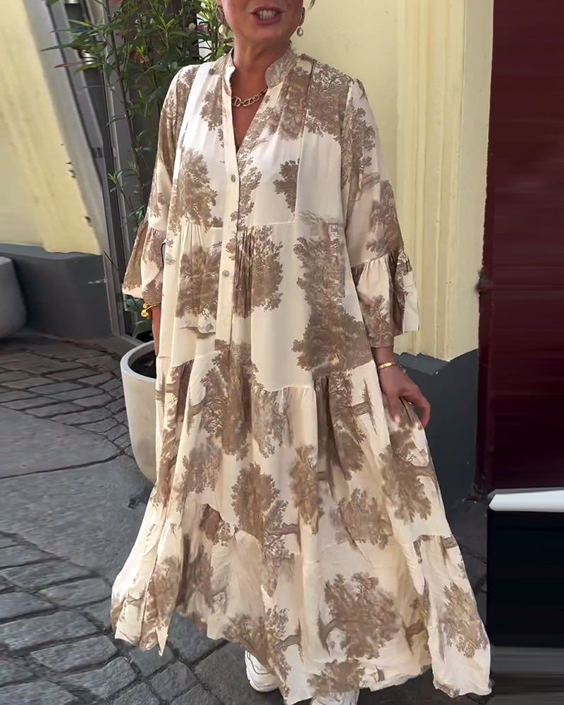 Eliana™ – Dames Zomerjurk met V-hals en Ademend Bloemenpatroon