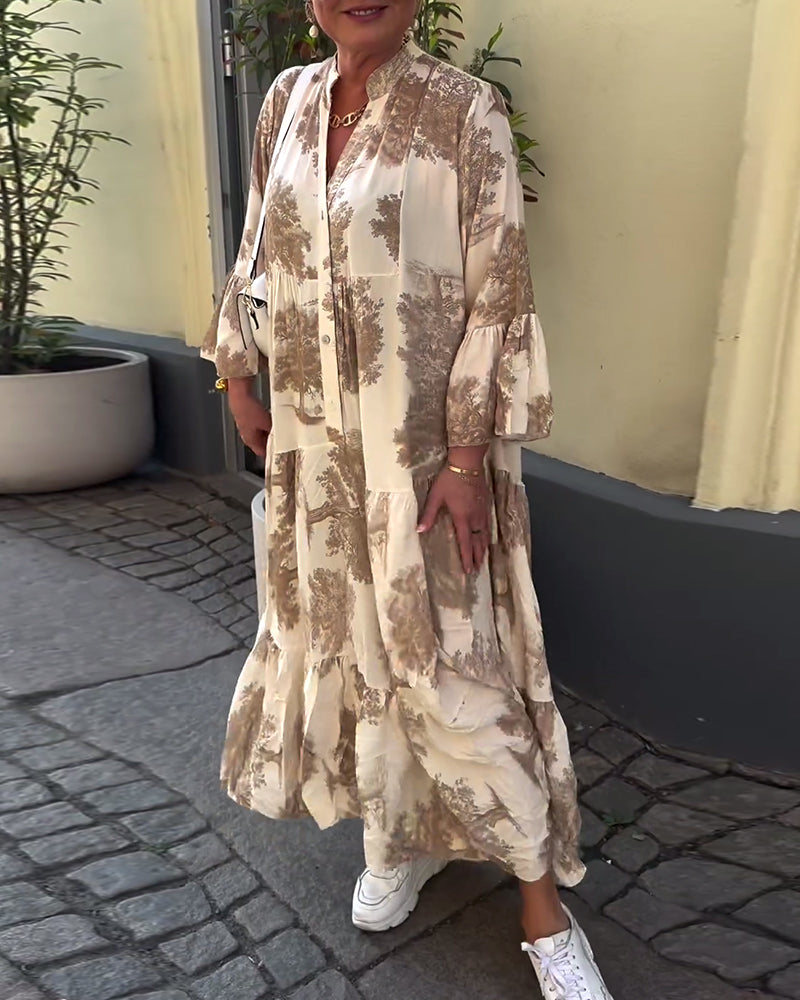 Eliana™ – Dames Zomerjurk met V-hals en Ademend Bloemenpatroon