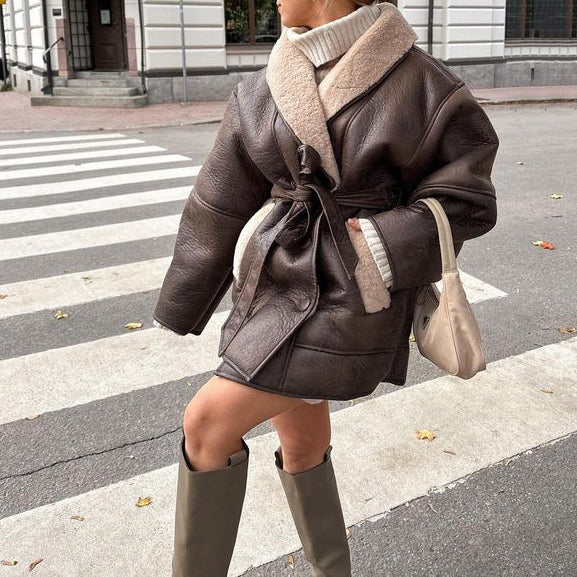 Donswitte Warme Winterjas voor Vrouwen