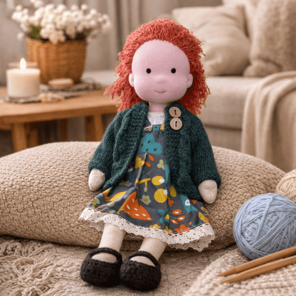 Elora | Handgefertigte Waldorfpuppe aus 100% Baumwolle für kreatives Spielen | Sicher und langlebig für emotionale Entwicklung 28