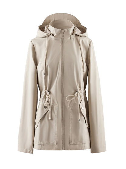 Waterdichte Jas met Capuchon voor Vrouw Elegant en Functioneel